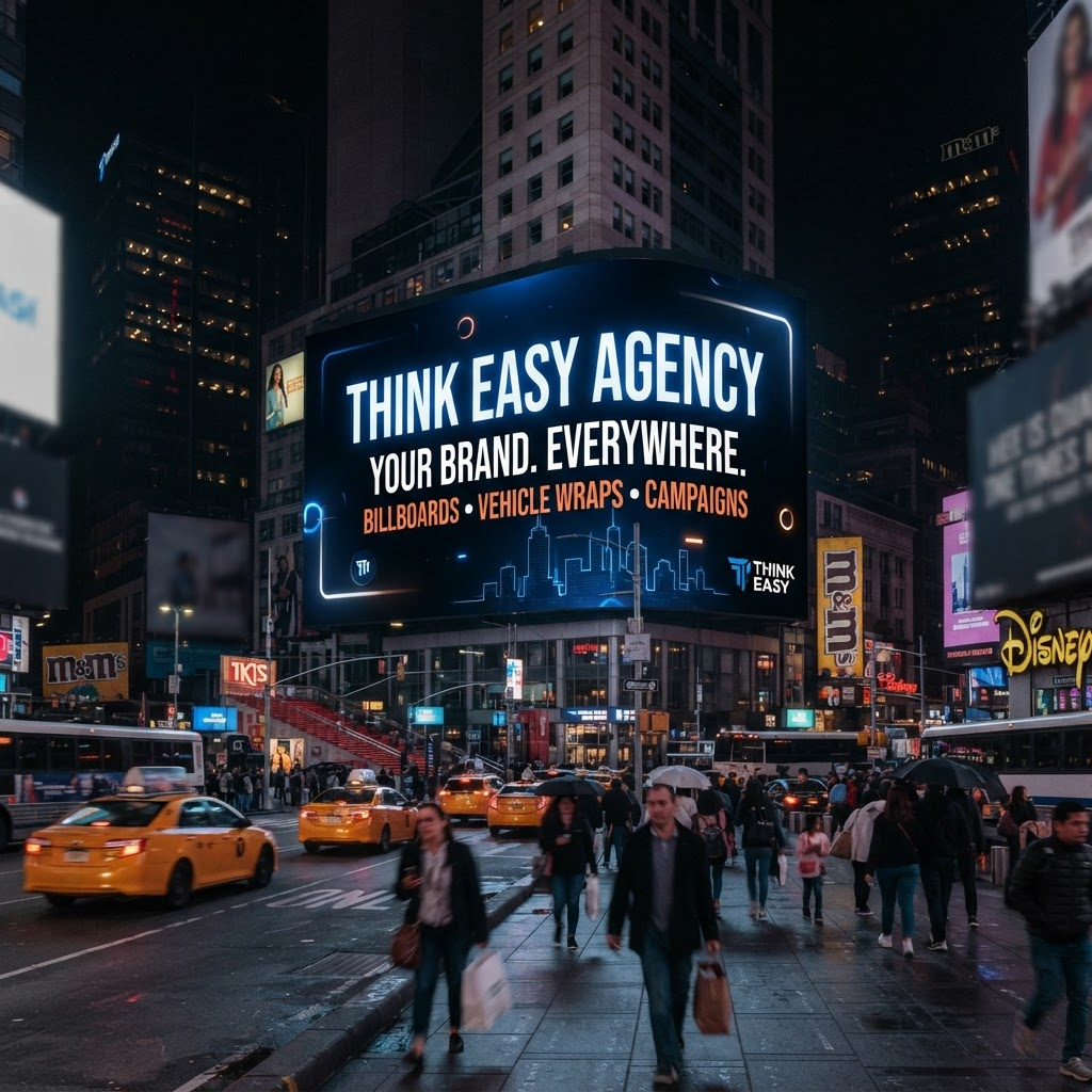 Think Easy in Times Square — Agency campaign · New York digital